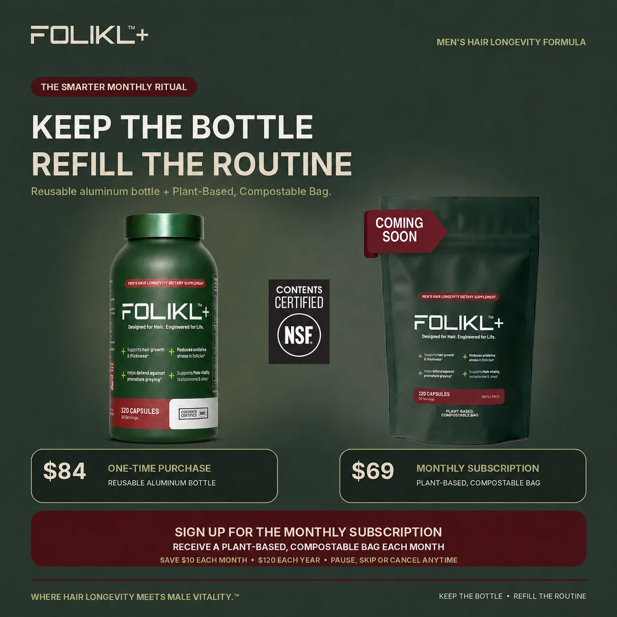 Keep the bottle. Refill the routine.