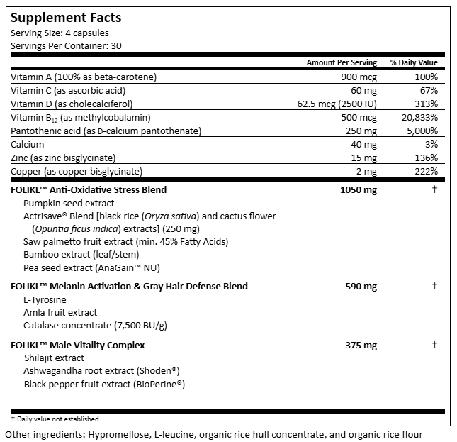 FOLIKL™+ Men's Hair Longevity Supplement